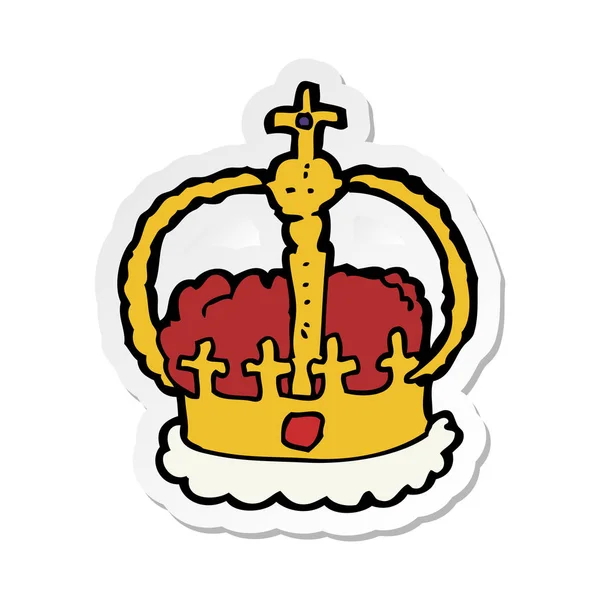 Sticker of a cartoon crown — Stock Vector