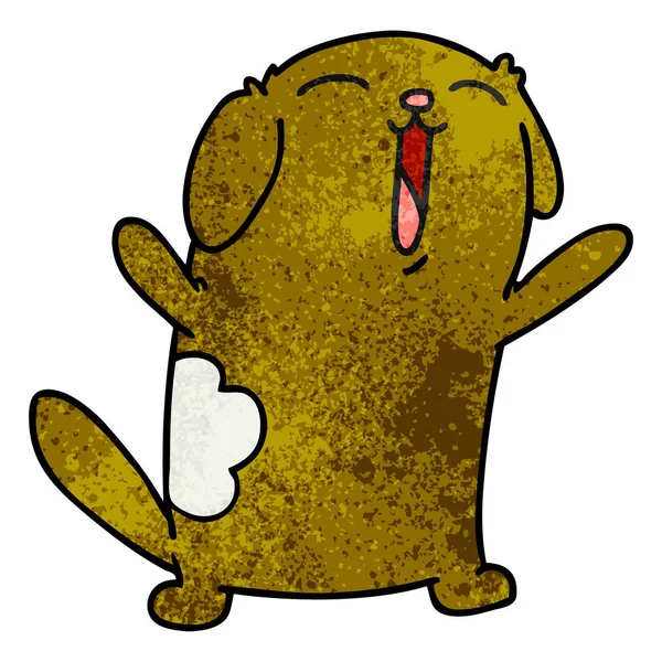 Textured cartoon of kawaii cute dog — Stock Vector