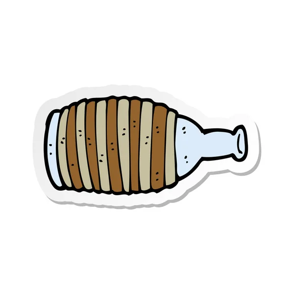 Autocollant d'une bouteille renversée de dessin animé — Image vectorielle