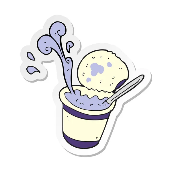 Klistermärke en kartong yoghurt — Stock vektor