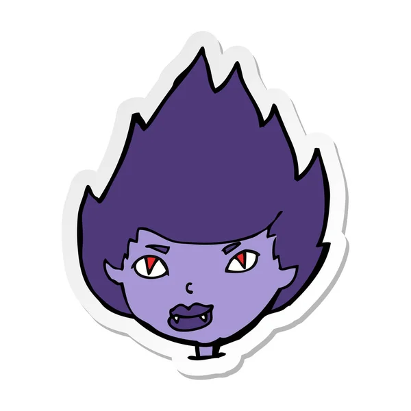 Sticker van een cartoon vampier hoofd — Stockvector