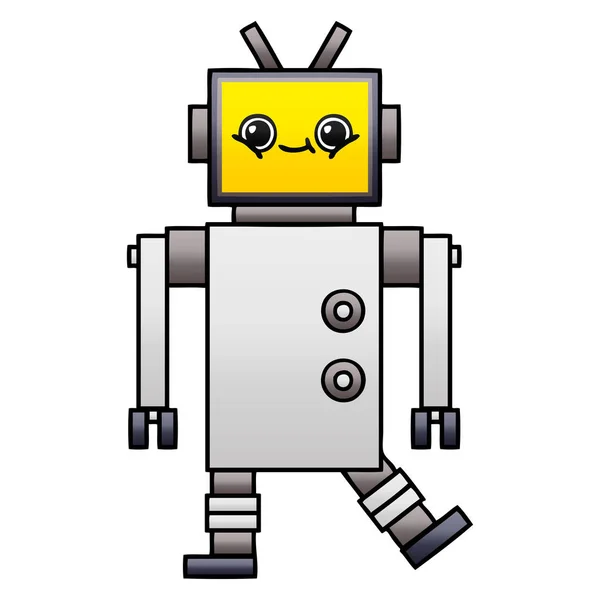 Gradiente sombreado robot de dibujos animados — Vector de stock