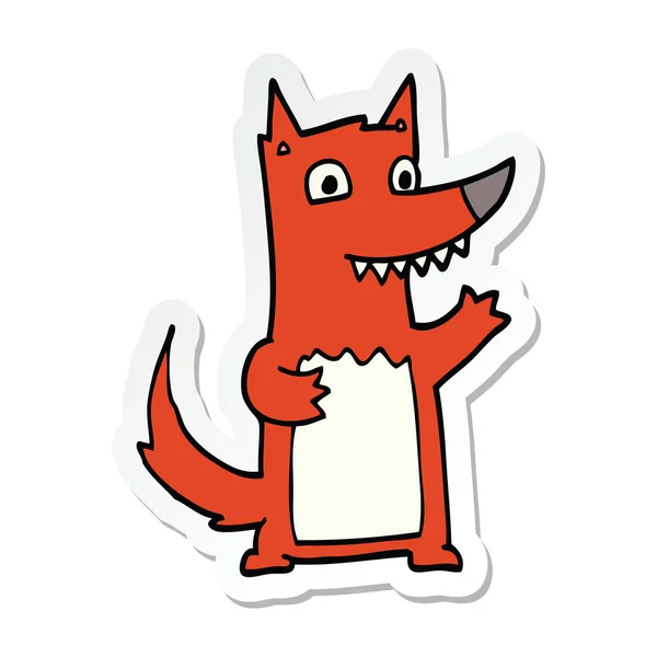 Sticker Van Een Cartoon Wolf — Stockvector