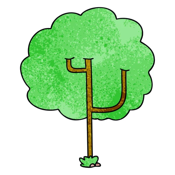 Handgezeichneter Skurriler Cartoon Baum — Stockvektor