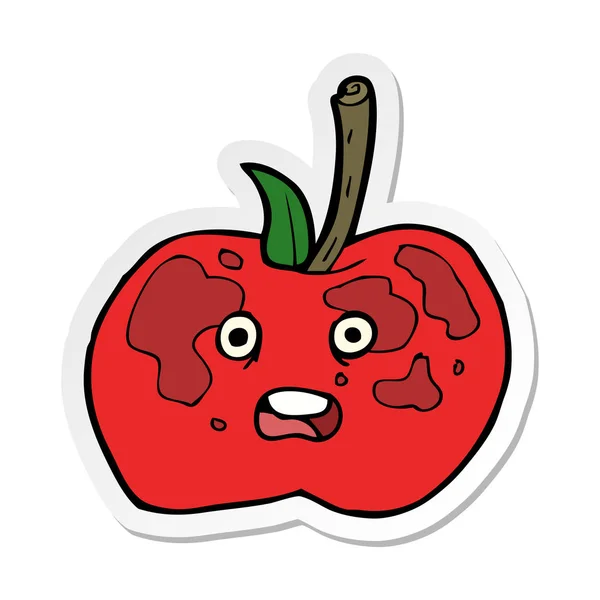Sticker of a cartoon apple — Stock Vector