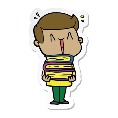 etiket karikatür mutlu bir adamın