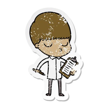 bir çizgi film sakin çocuk sıkıntılı etiket