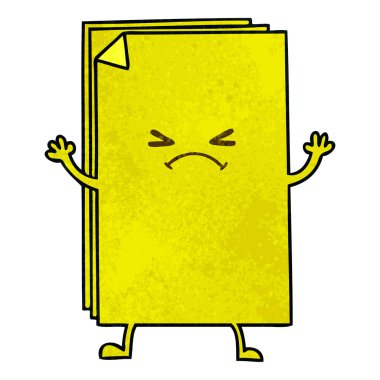 ilginç el çizilen çizgi film çapraz kağıt yığınını