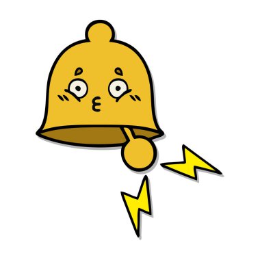 Zili çalmadan bir sevimli çizgi sıkıntılı etiket