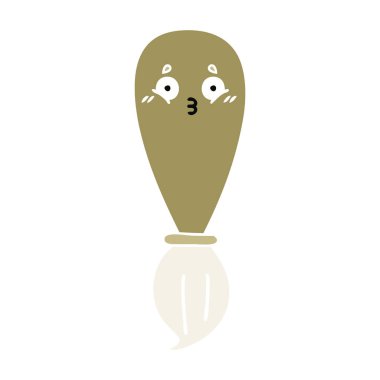 düz renk boya fırçasının retro çizgi film