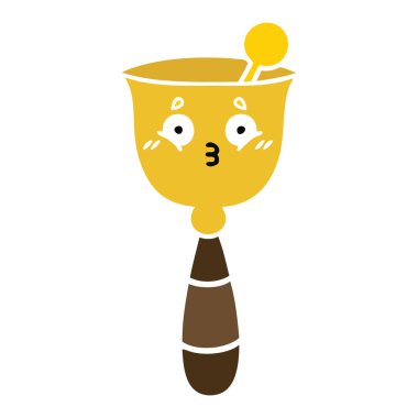 düz renk retro çizgi film okul zili