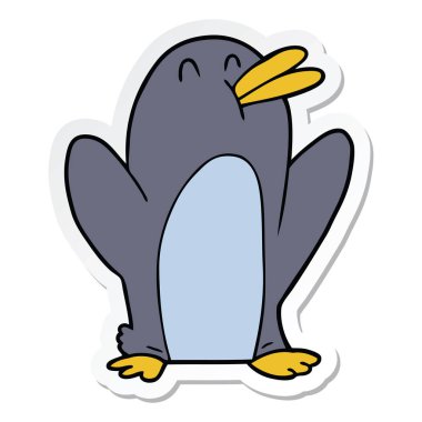 etiket bir karikatür penguen