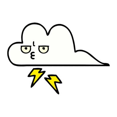 çizgi roman tarzı karikatür bir gök gürültüsü bulut