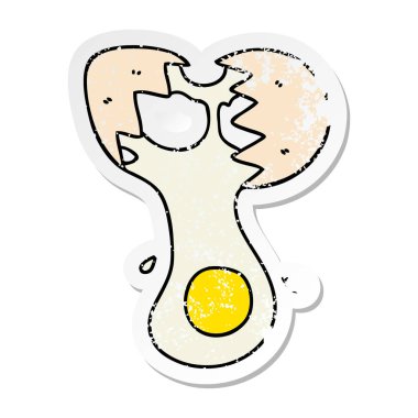 bir ilginç elle çizilmiş karikatür kırık yumurta sıkıntılı etiket
