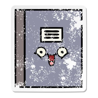 sevimli çizgi Notebook sıkıntılı etiket