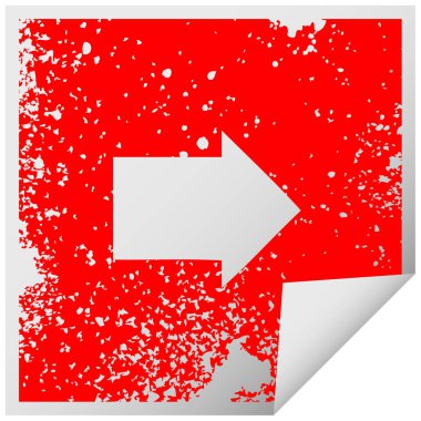 sıkıntılı kare etiketi simgesi ok sembolü peeling