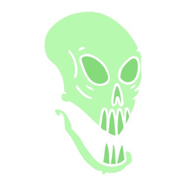 çizgi film doodle kafatası baş