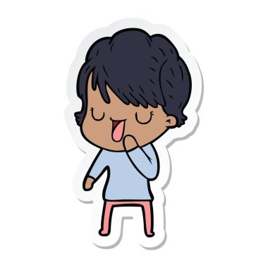 etiket konuşuyor karikatür kadın