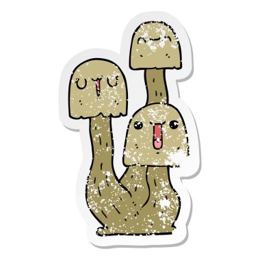 bir çizgi film mantar sıkıntılı etiket