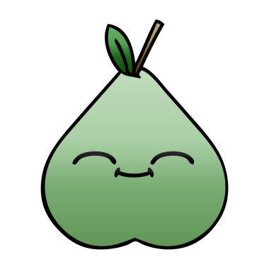 yeşil armut degrade gölgeli karikatür