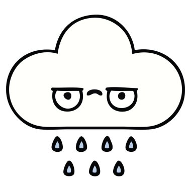 bir yağmur bulutu sevimli çizgi