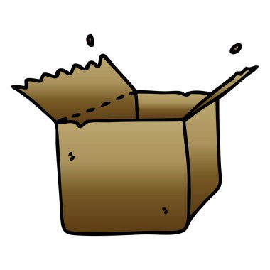 ilginç degrade gölgeli karikatür açık kutu