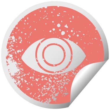 sıkıntılı dairesel peeling etiket sembolü bir göz