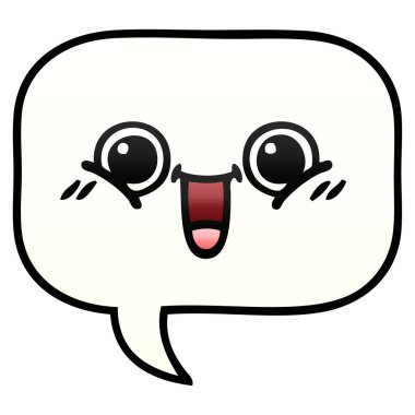 Degrade gölgeli karikatür konuşma balonu