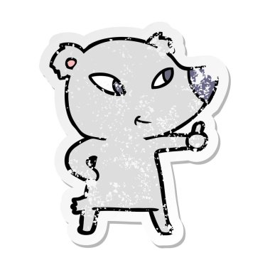 sevimli çizgi ayı sıkıntılı etiket