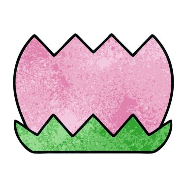 Retro grunge doku karikatür bir çiçek