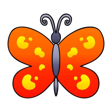 ilginç degrade gölgeli karikatür kelebek