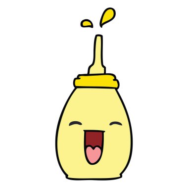 ilginç el karikatür mutlu hardal çekilmiş