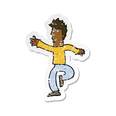 bir çizgi film acil adam Retro sıkıntılı etiket