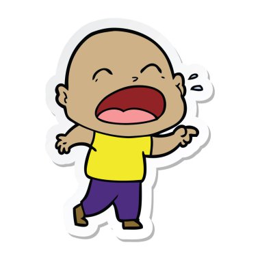 kel adam bağıran bir çizgi film etiketi