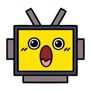 sevimli çizgi robot baş