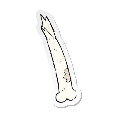 Retro sıkıntılı etiket kemik kırık bir karikatür