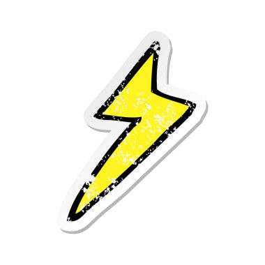 bir çizgi film yıldırım cıvata sembol Retro sıkıntılı etiket