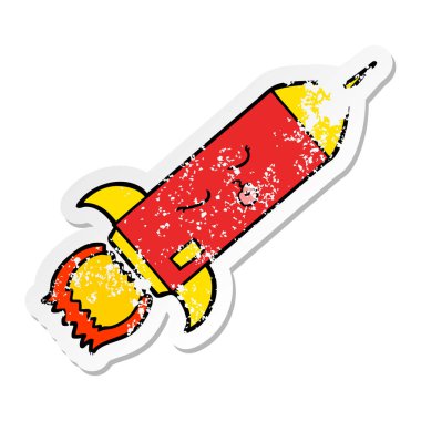 bir çizgi film roket sıkıntılı etiket