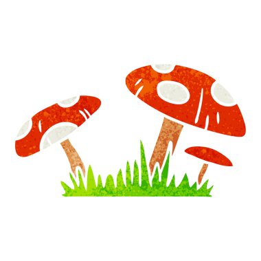 elle çizilmiş retro karikatür doodle bir kurbağa tabure