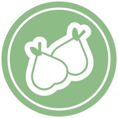 Organik armut dairesel simgesi