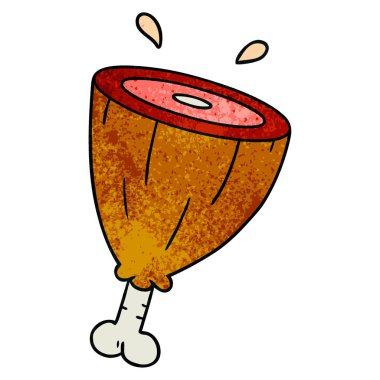 elle çizilmiş karikatür doodle jambon bir eklemin dokulu