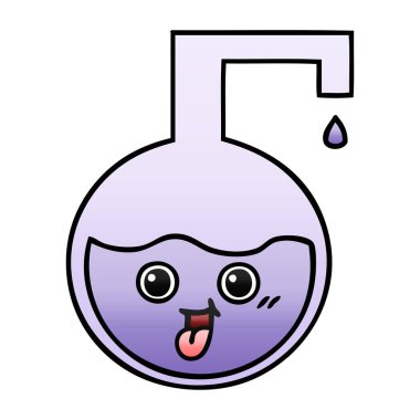 Degrade gölgeli karikatür bilimsel deney 