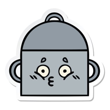 tencereye bir sevimli çizgi etiket