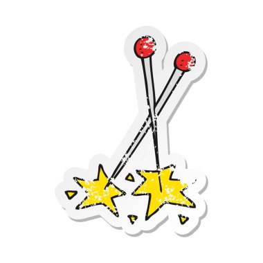 bir çizgi film Pins Retro sıkıntılı etiket