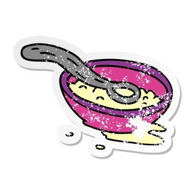 elle çizilmiş etiket karikatür doodle tahıl Bowl sıkıntılı