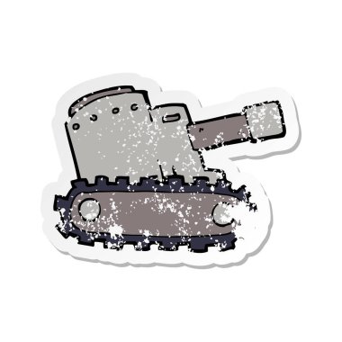 cartooon Ordu Tank Retro sıkıntılı etiket