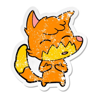 bir çizgi film tilki, sıkıntılı etiket