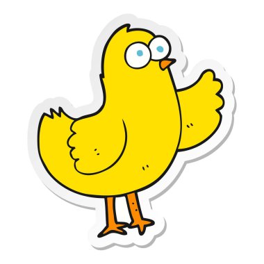 bir karikatür kuş Sticker