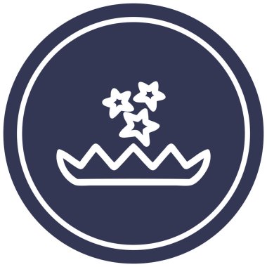 büyülü çiçek dairesel simgesi simgesi