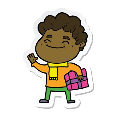 etiket bir karikatür dostça adam